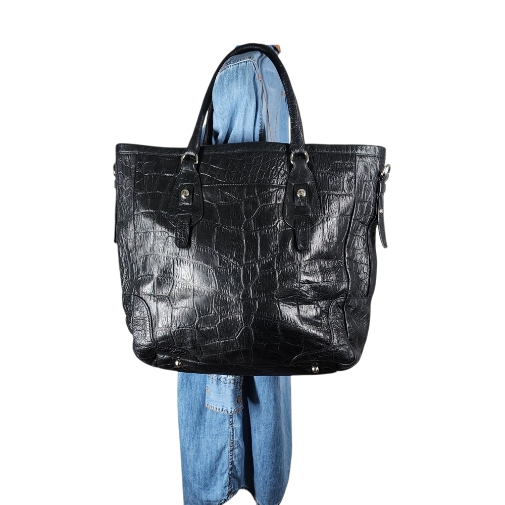 MARGOT CROCODILE PATTERN LEATHER HANDBAG/TOTE